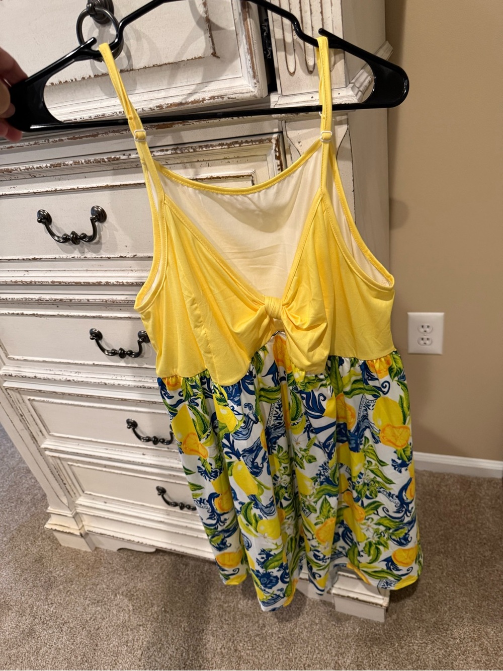 Yellow Lemon-Print Women's Sleep Dress